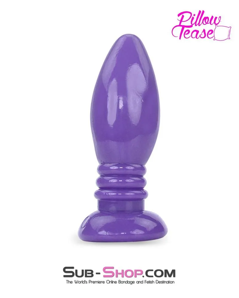 0372E      Purple Jelly Ribbed Rocket Anal Plug - LAST CHANCE - Final Closeout!