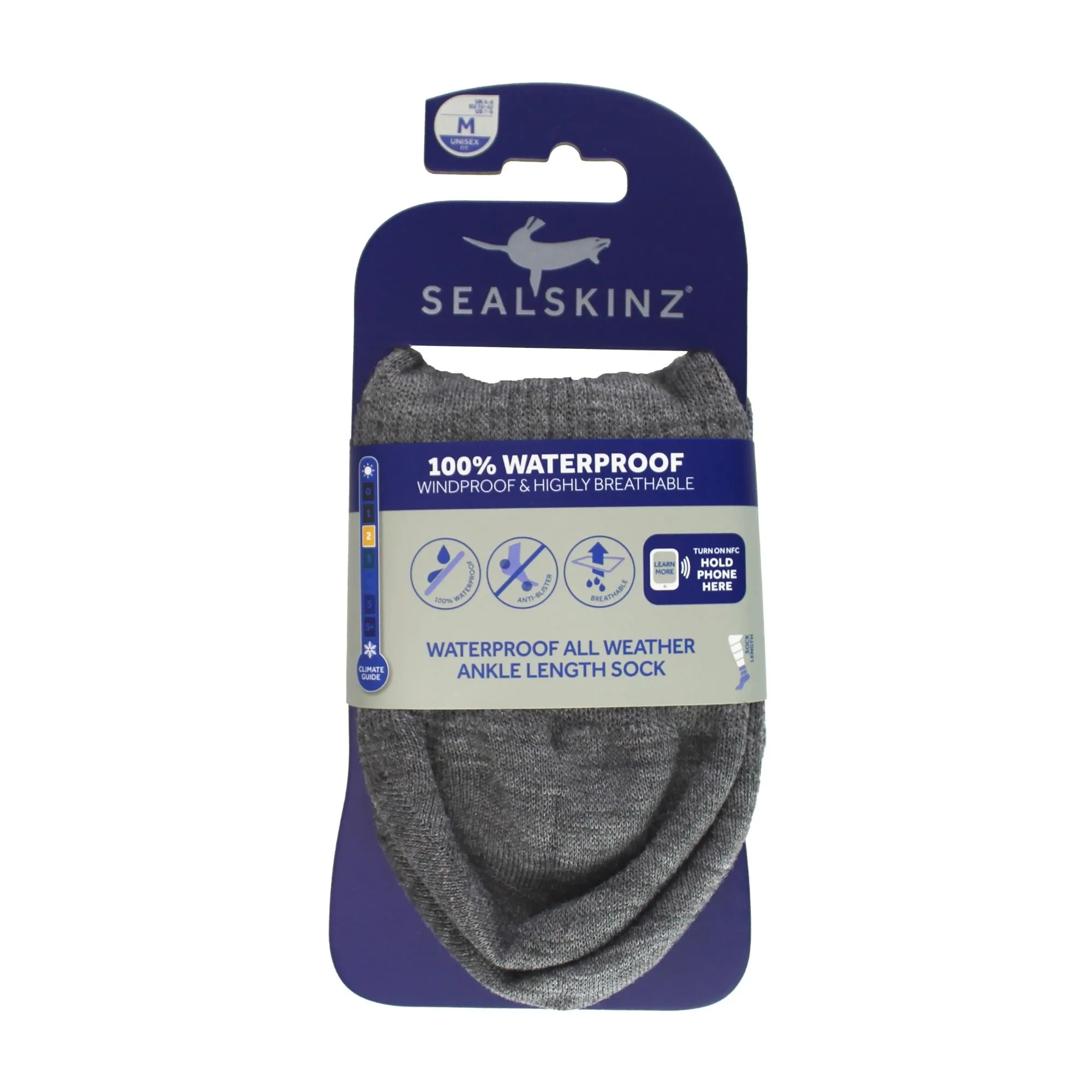 1 Pack Mens Waterproof All Weather Ankle Socks