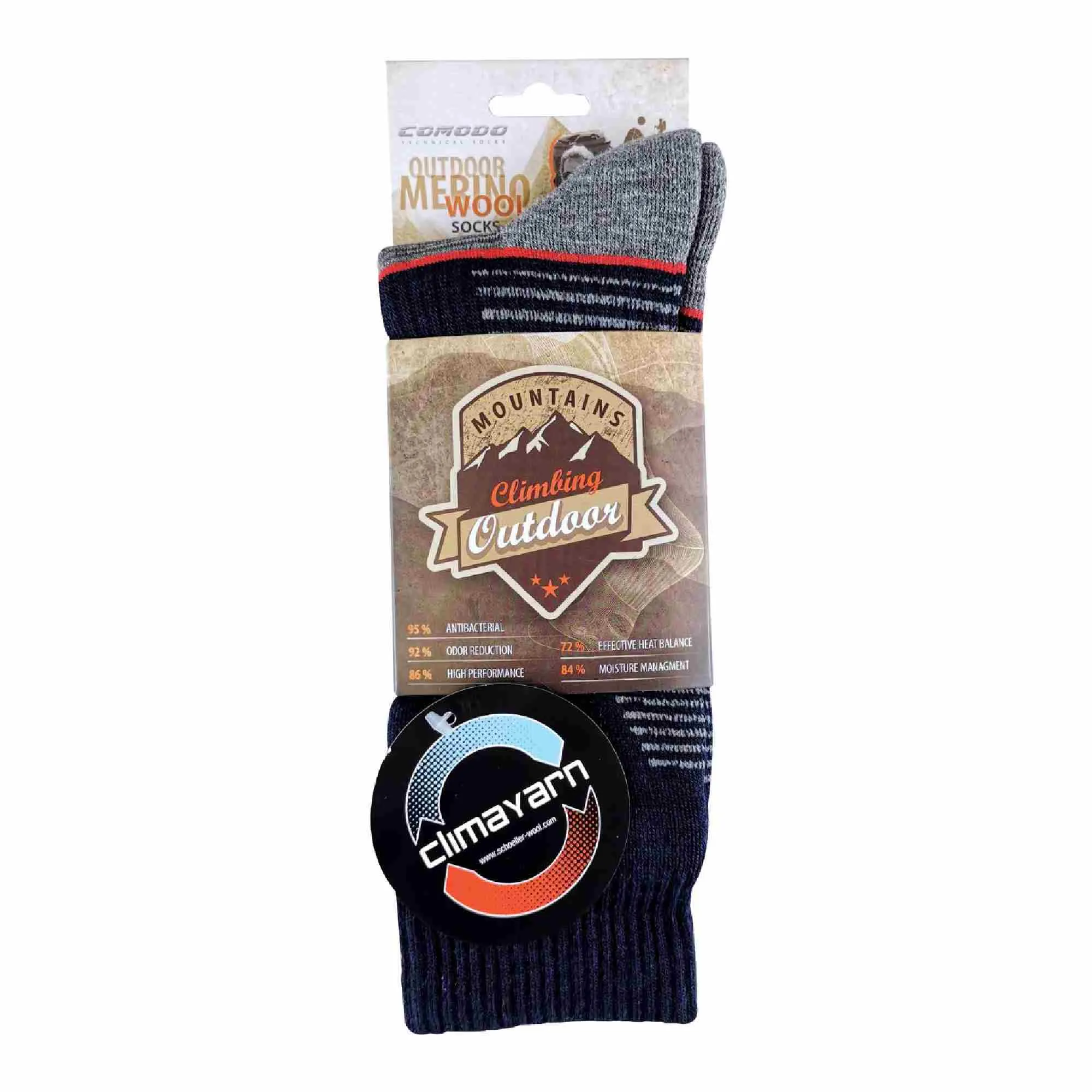 1 Pack Merino Wool Light Climacontrol Hiking Socks for Summer