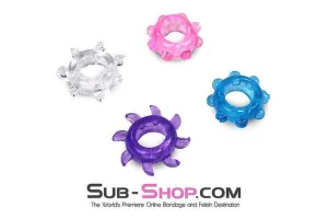 1555M      Assorted Colors and Styles Super Stretch French Tickler Cock Ring - MEGA Deal