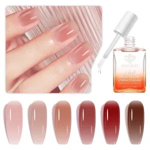 15Ml 8-In-One Nail Ridge Filler Strengthener with 6 Colors Jelly Nail Polish Set