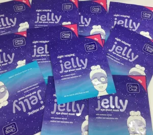 (23) clean & Clear Night Relaxing Jelly Eye Sheet Mask Seaweed Soothing FRESH!