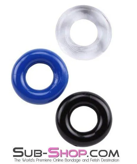 2379AC       Stay Hard Jelly Cock Ring, Set of 3 - MEGA Deal