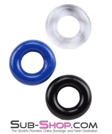 2379AC       Stay Hard Jelly Cock Ring, Set of 3