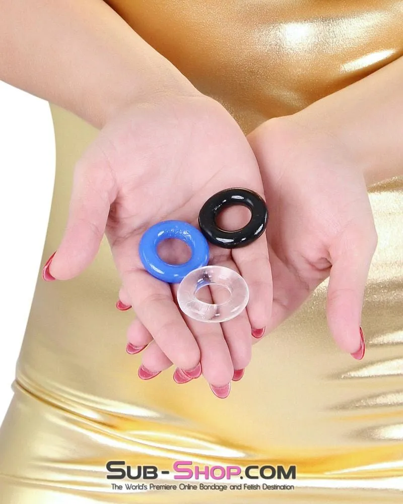 2379AC       Stay Hard Jelly Cock Ring, Set of 3