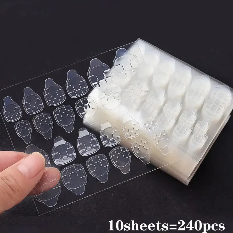 240Pcs Double-Sided Adhesive Tape Glue Stickers for Press-On Nails