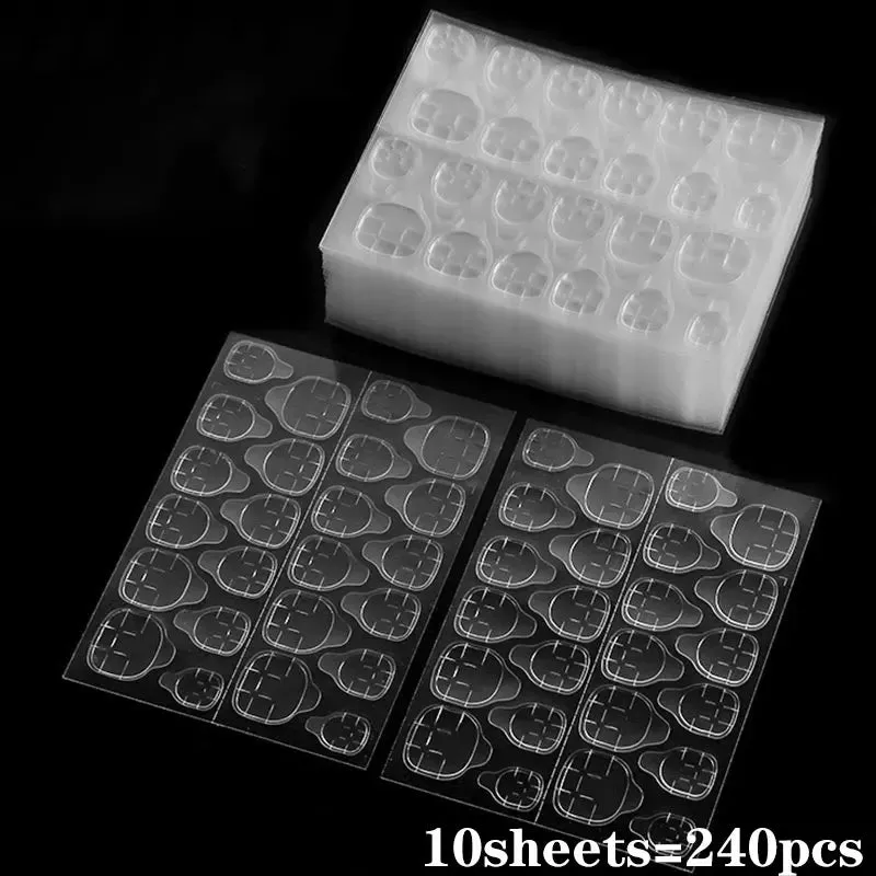 240Pcs Double-Sided Adhesive Tape Glue Stickers for Press-On Nails