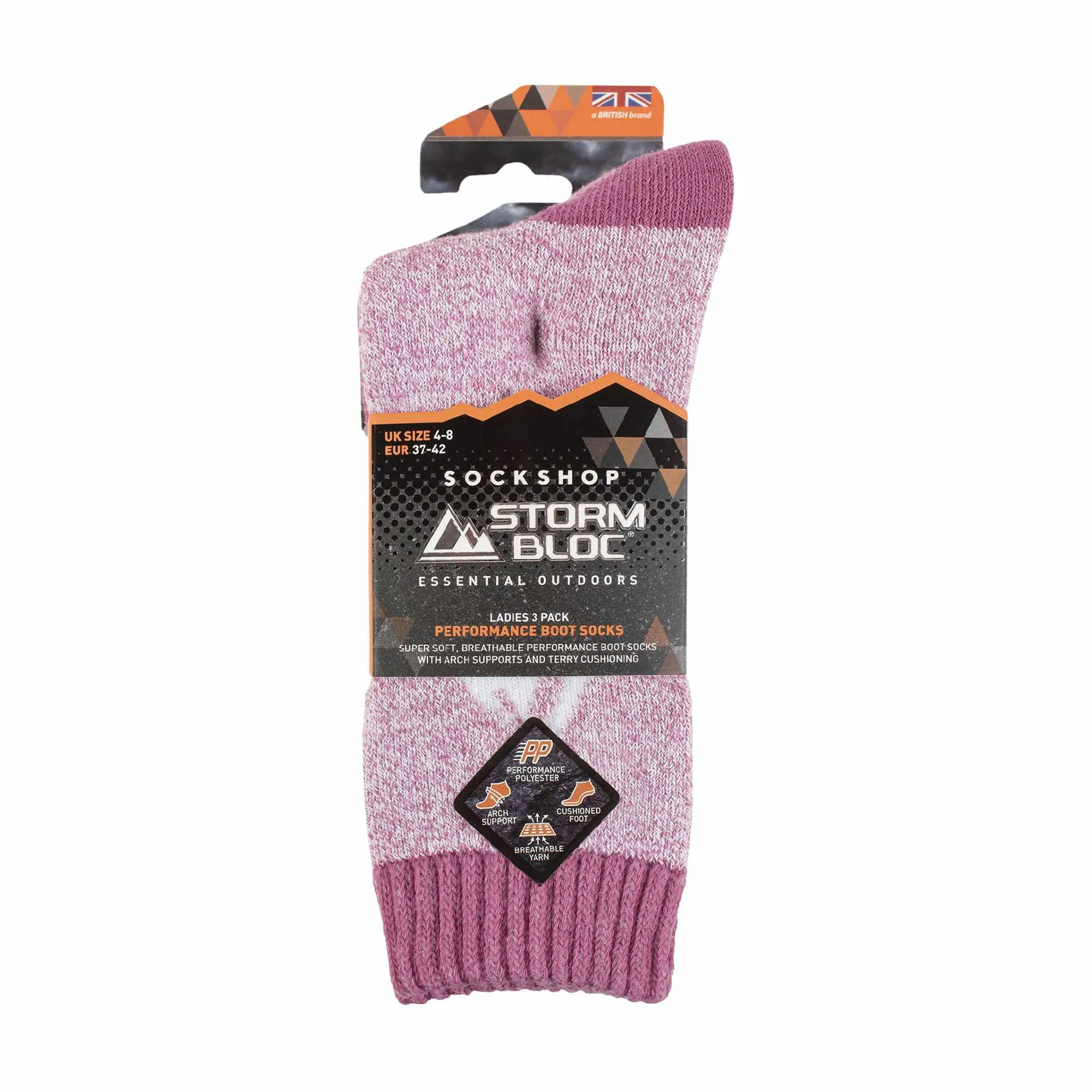 3 Pack Ladies Performance Polyester Boot Socks