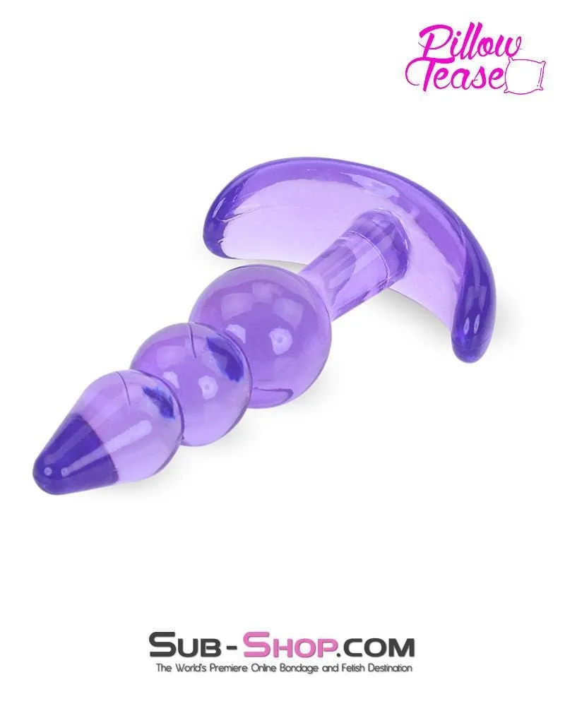 3704M      Purple Passion Graduated Jelly Butt Plug - LAST CHANCE - Final Closeout!