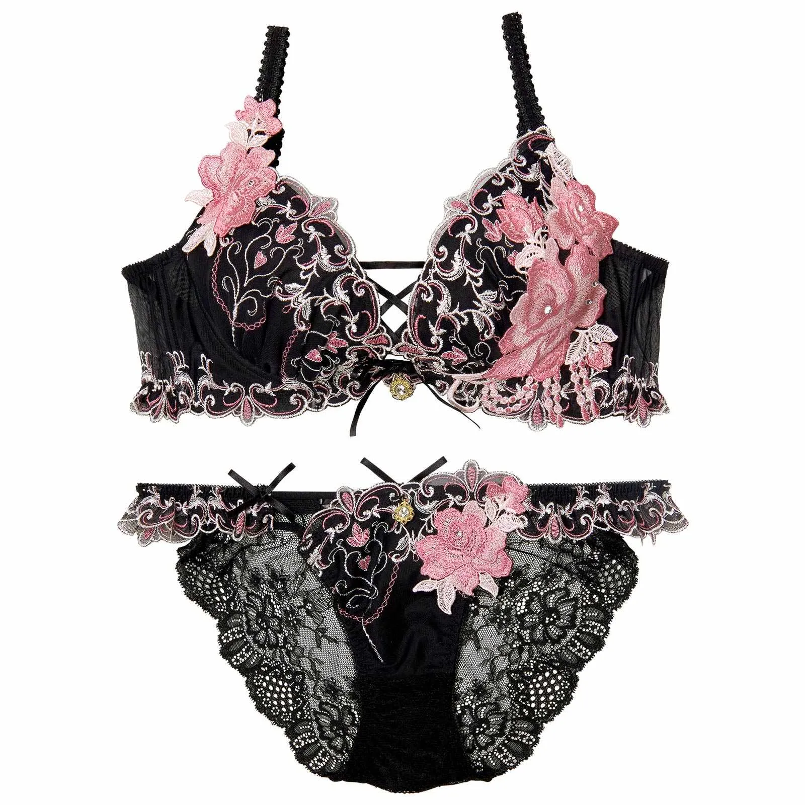 4/23新作!【明日花キララプロデュース/WhipBunny】Luxury Rose Heart Bra&Shorts / ラグジュアリーローズハートブラ＆ショーツ
