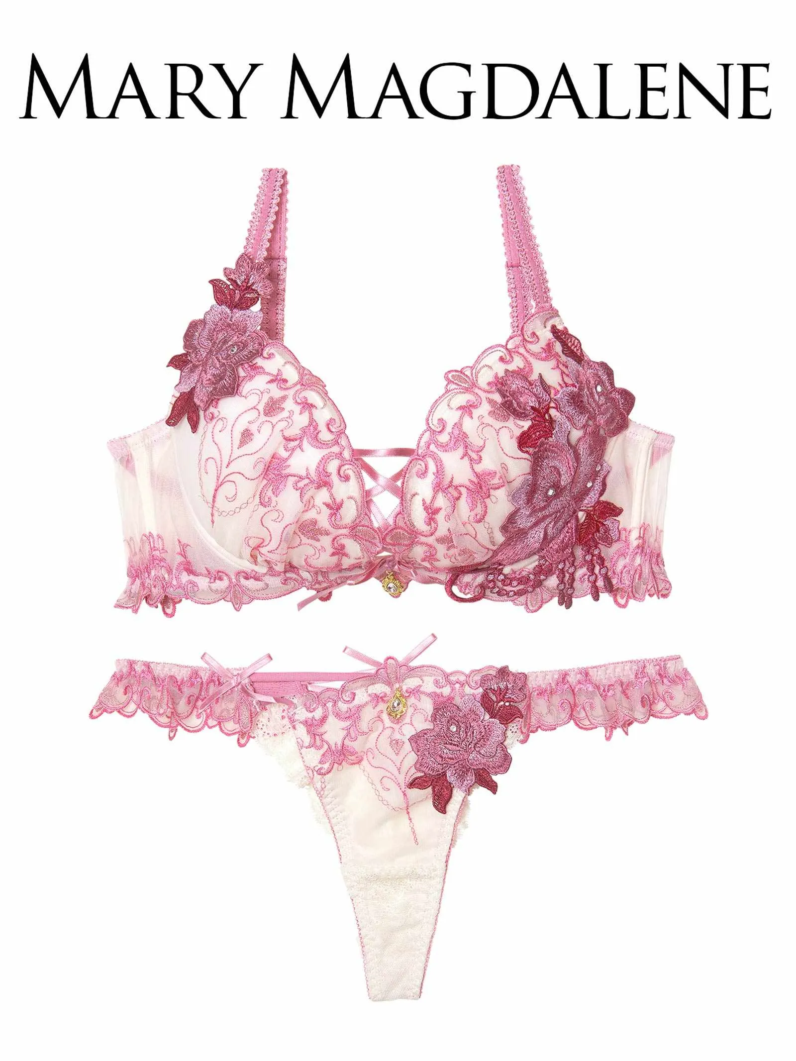 4/23新作!【明日花キララプロデュース/WhipBunny】Luxury Rose Heart Bra&T-back / ラグジュアリーローズハートブラ＆Tバック