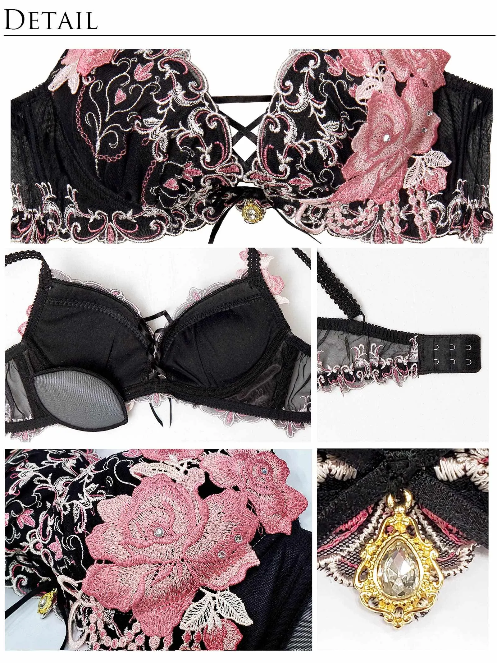 4/23新作!【明日花キララプロデュース/WhipBunny】Luxury Rose Heart Bra&T-back / ラグジュアリーローズハートブラ＆Tバック