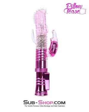 7090E      Multi-Function Nubby Jelly Vibrator with Clit and Anal Stimulator, Rotation and Vibration - LAST CHANCE - Final Closeout!