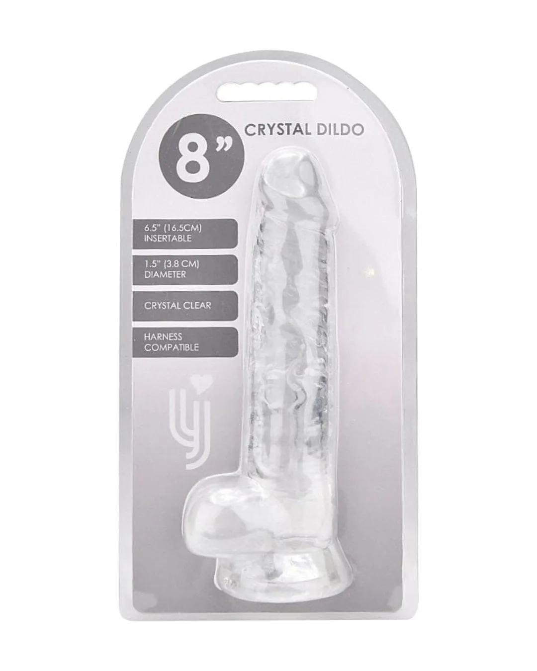 8-Inch Clear Dildo with Realistic Texture and Balls