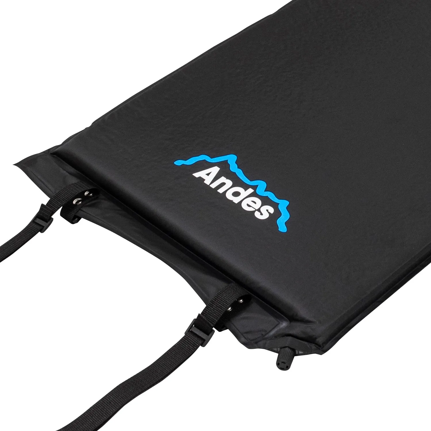 Andes Self Inflating Camping Travel Mat With Pillow Hiking Roll Mattress Black