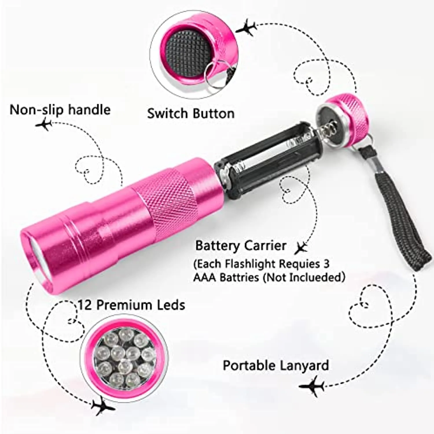 ANGNYA Mini UV LED Nail Lamp for Gel Nails,Press LED Flashlight UV Lamp with 12 LED Lights Portable Nail Dryer with Clear Jelly Silicone Nail Art Stamping Tools Quick-Drying at Home and Salons(Pink)