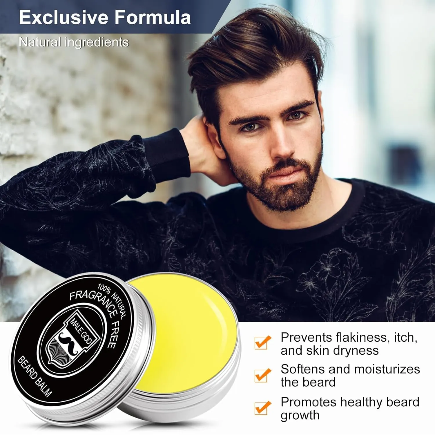 Beard Growth Kit, Beard Kit W/Beard Growth Oil, Balm, Comb, Massager for Spot/Patchy Beard, Gifts for Men Him Boyfriend Husband