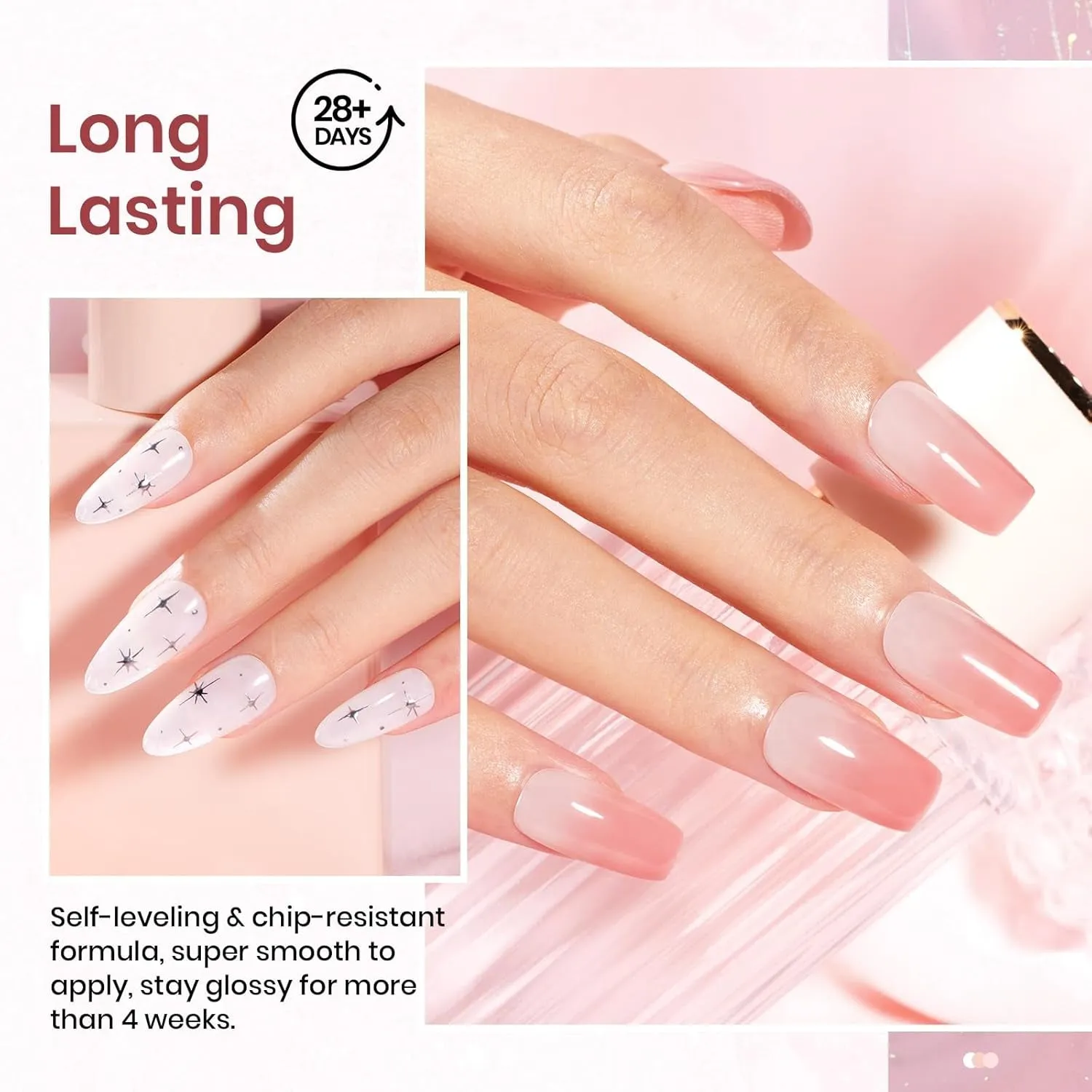 Beetles Jelly Gel Nail Polish Set 6 Colors Neutral Sheer Milky White Nude Pink Gel Polish Kit Translucent Soak off Uv Nail Gel Diy Manicure 2024 New Nail Trend Gifts for Girls Women
