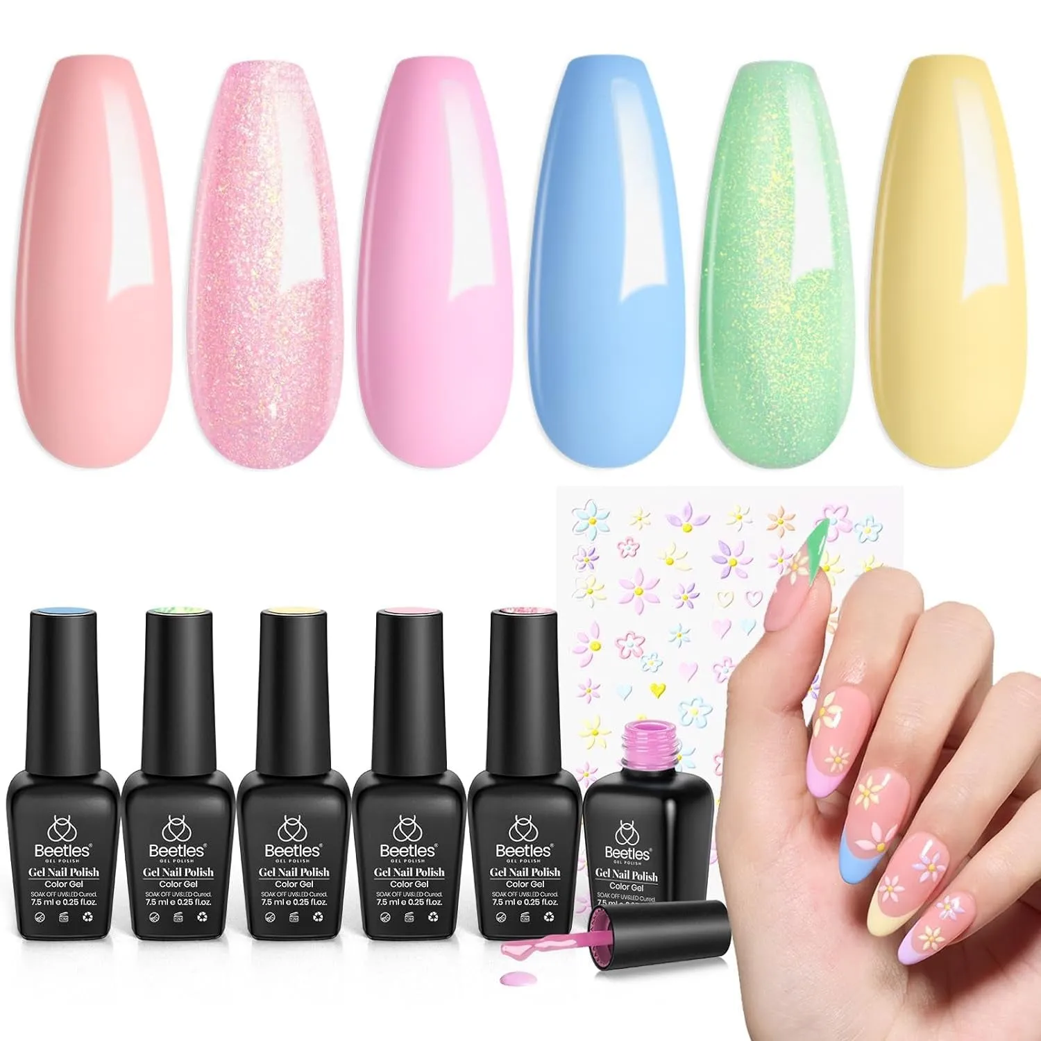 Beetles Jelly Gel Nail Polish Set 6 Colors Neutral Sheer Milky White Nude Pink Gel Polish Kit Translucent Soak off Uv Nail Gel Diy Manicure 2024 New Nail Trend Gifts for Girls Women