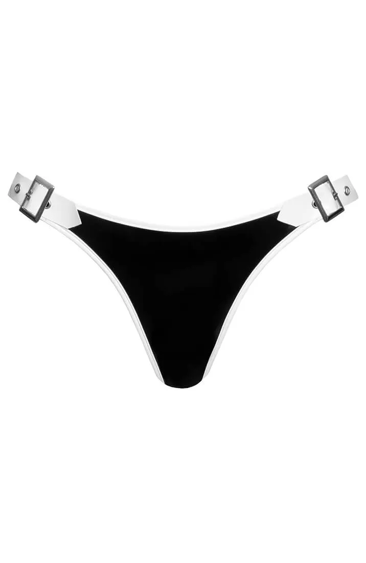 Black & white vinyl thong - Easy Access