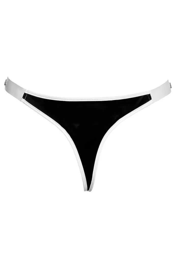 Black & white vinyl thong - Easy Access