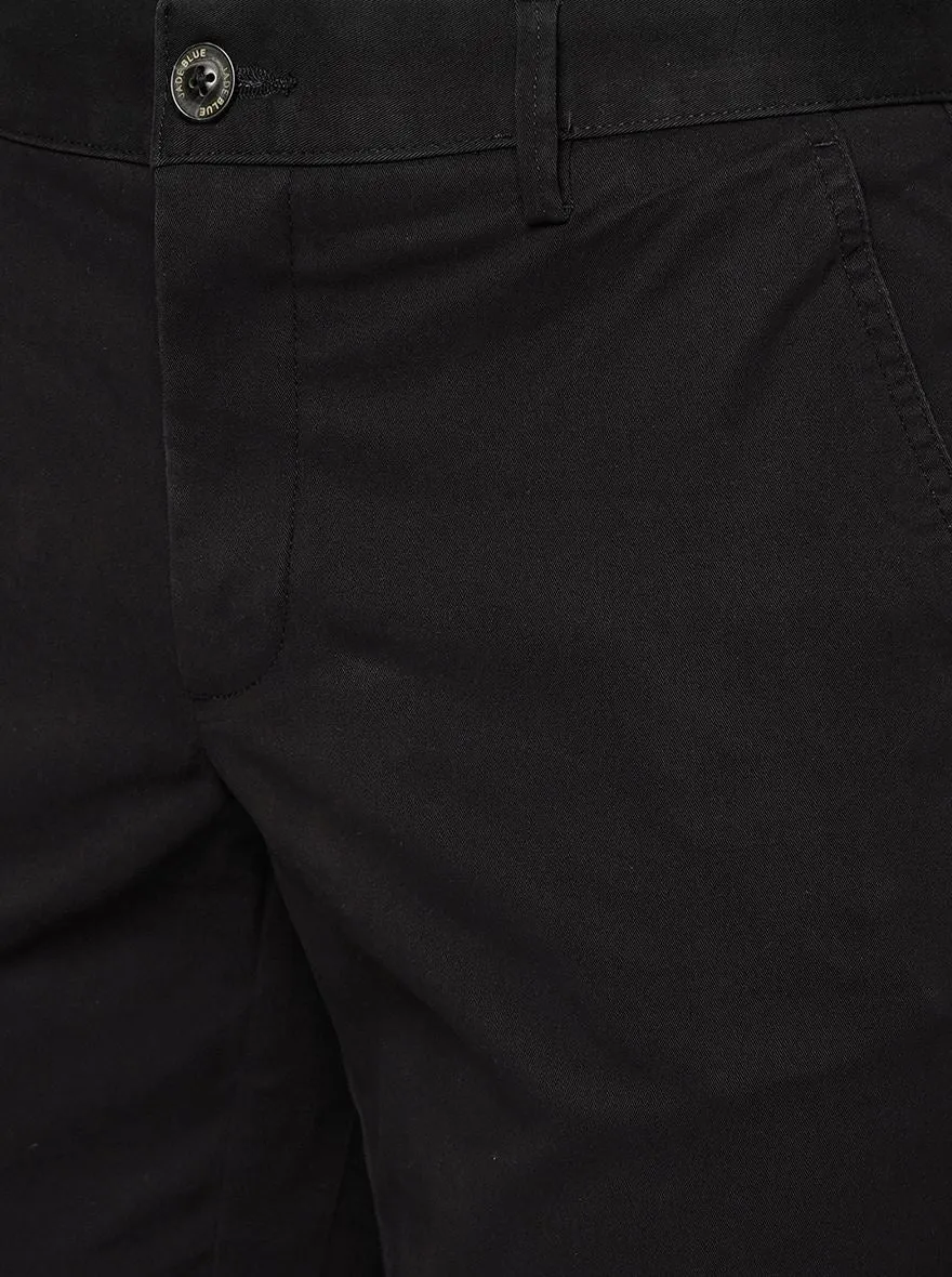 Black Solid Uno Fit Casual Trouser | JadeBlue