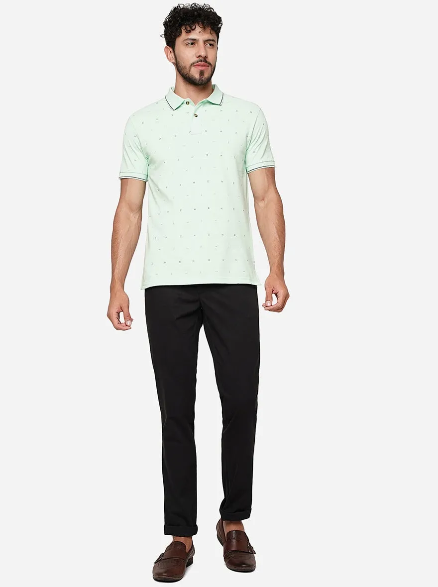 Black Solid Uno Fit Casual Trouser | JadeBlue