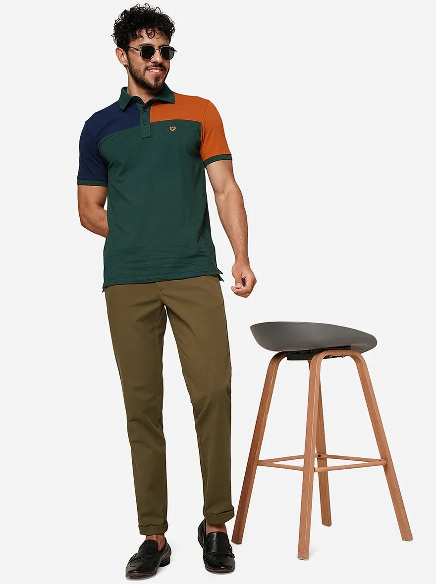 Brown Solid Uno Fit Casual Trouser | JadeBlue