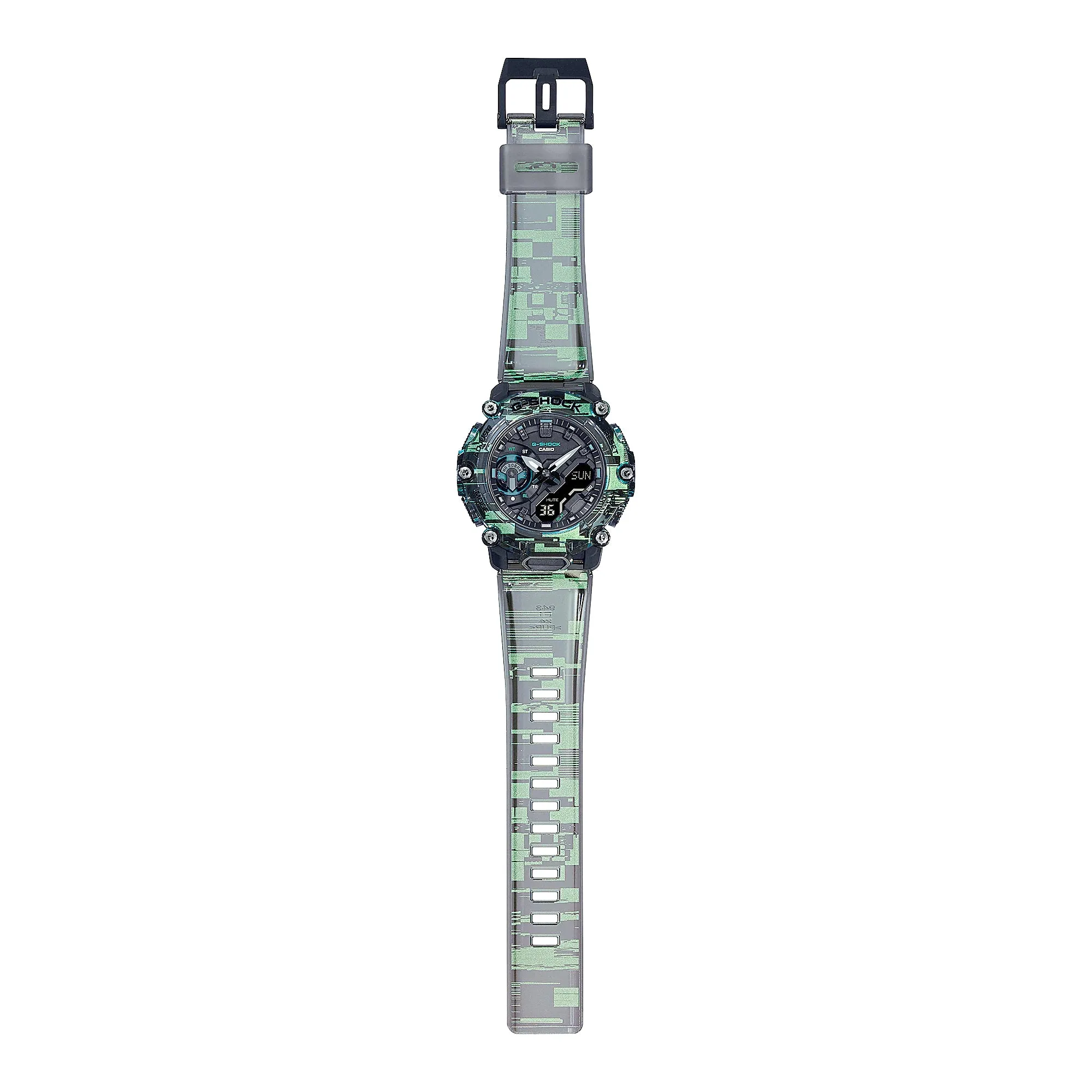 CASIO G-Shock GA2200NN-1A Digital Glitch Effect Clear Jelly Watch Limited