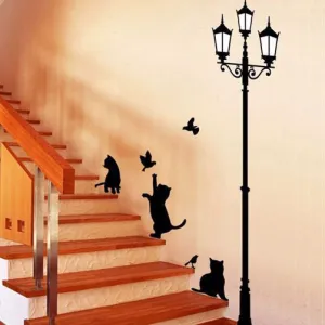 Cat and Bird Wall Sticker