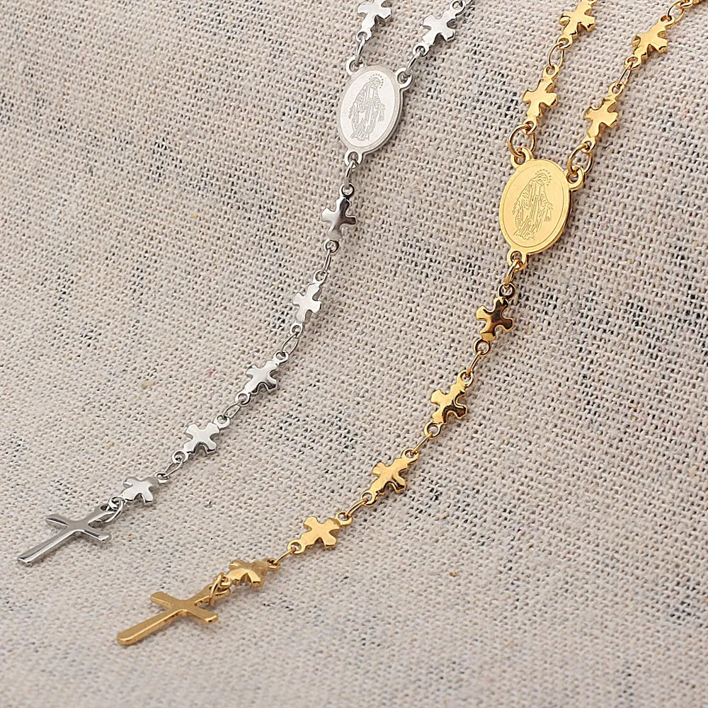 Cute Cross Virgin Mary Pendant Necklace