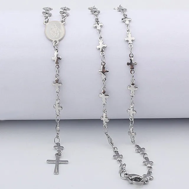 Cute Cross Virgin Mary Pendant Necklace