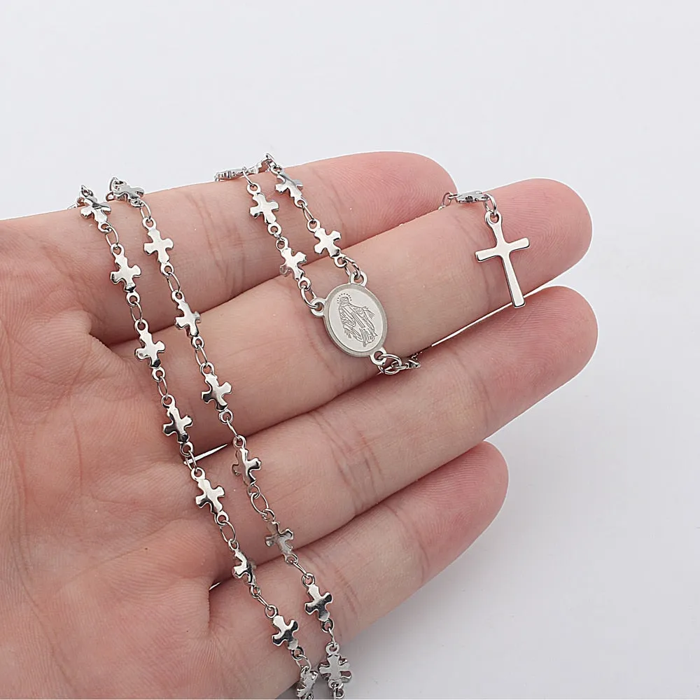Cute Cross Virgin Mary Pendant Necklace