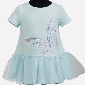 DAGA - Sequin Butterfly Dress - Turquoise