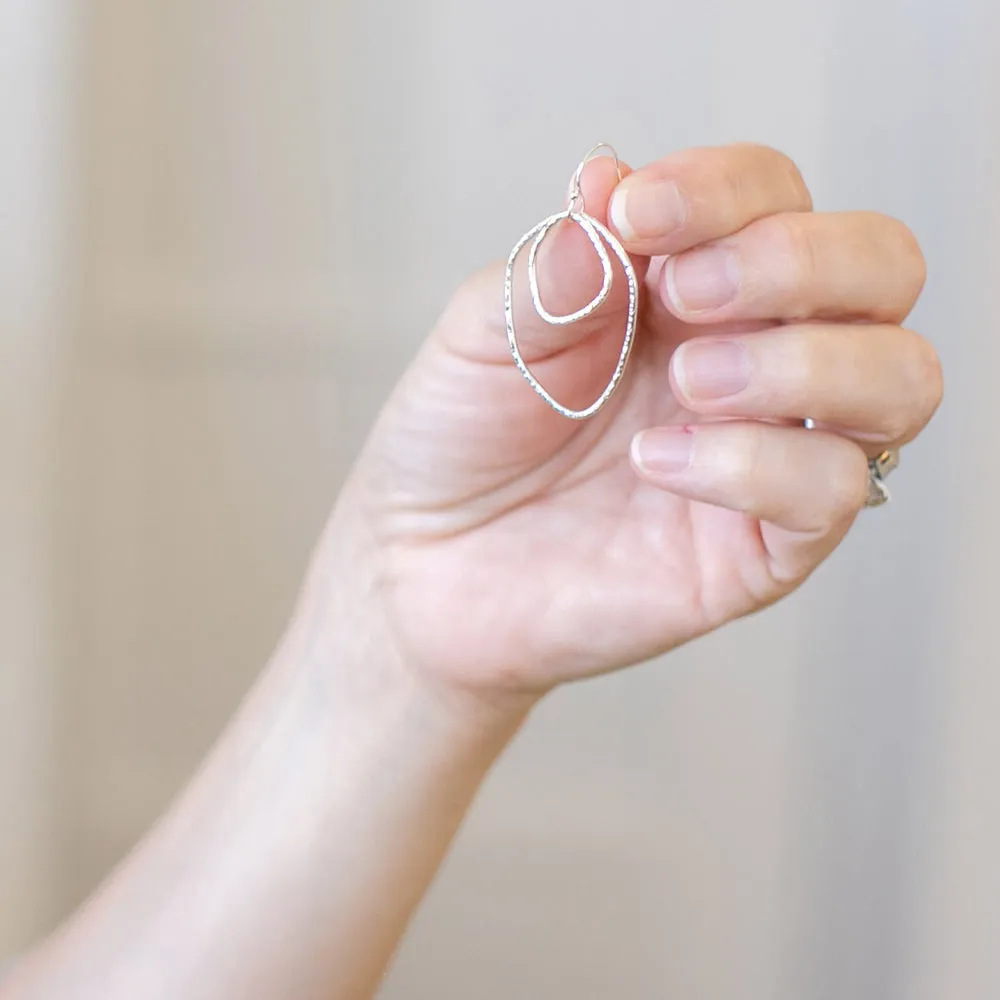 Double Wobbly Earrings - Silver