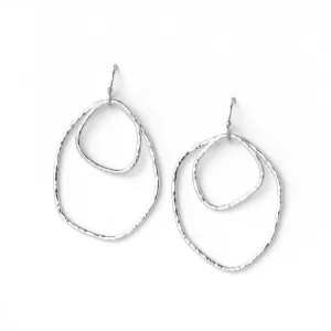 Double Wobbly Earrings - Silver