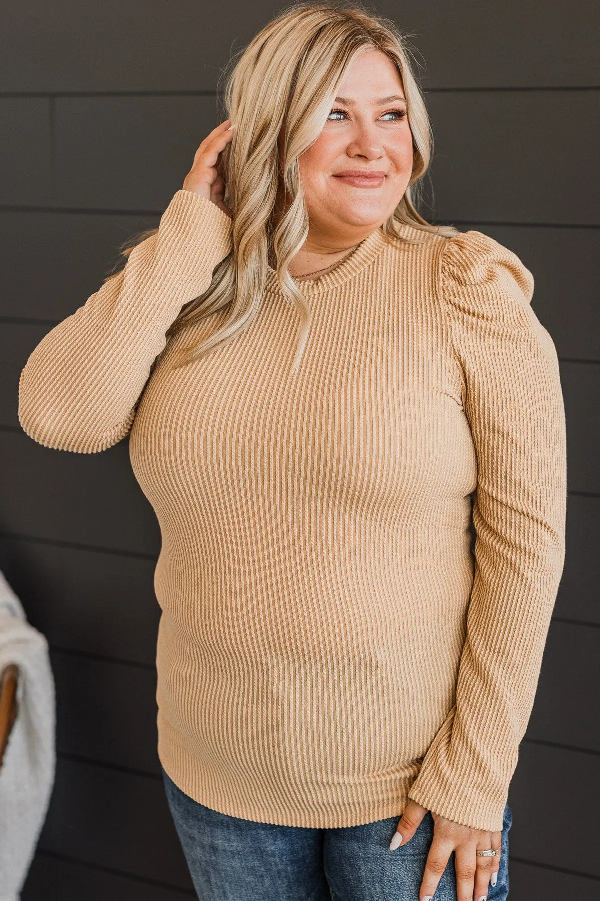 Easy To Please Knit Top- Light Mustard