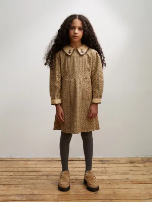 'Enid' Dress - Grid Floral Jacquard