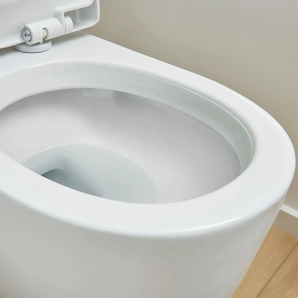 Essence Elongated Complete Left Lever Two Piece Toilet - Floor Mount - 17" Vitreous China/Alpine White