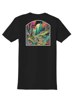 Forest Trail Back Print with Pocket Print T-Shirt