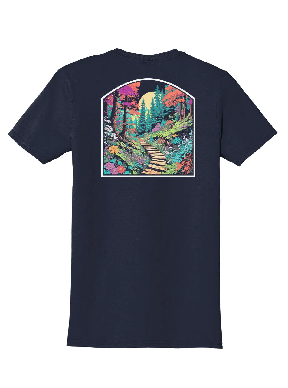 Forest Trail Back Print with Pocket Print T-Shirt