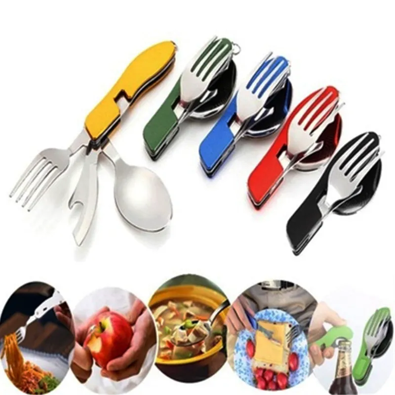 Four-In-One Folding Camping Tableware