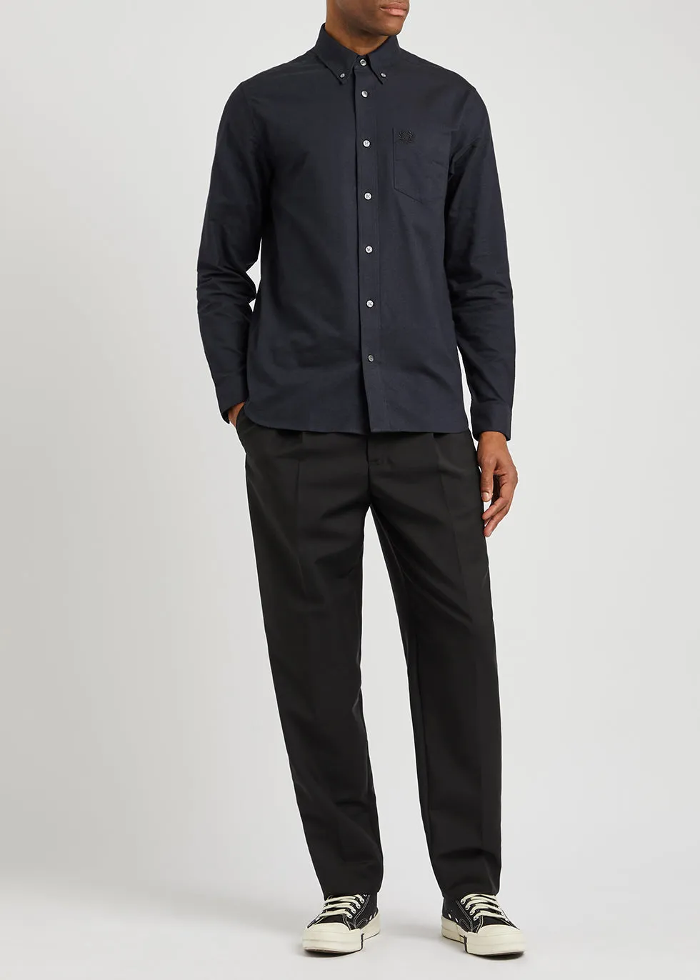 Fred Perry M4633 Brushed Oxford Shirt 143 French Navy