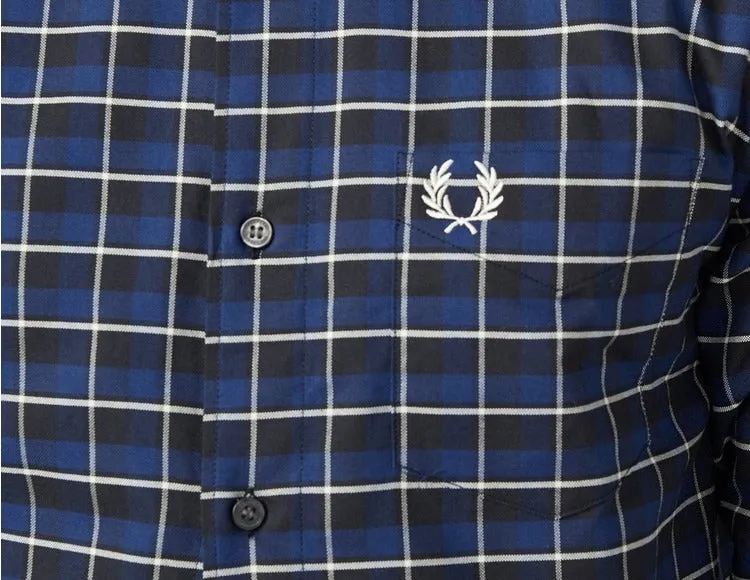 Fred Perry M4657 Oxford Check Shirt 143 French Navy