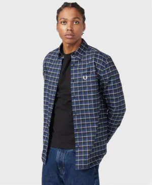 Fred Perry M4657 Oxford Check Shirt 143 French Navy