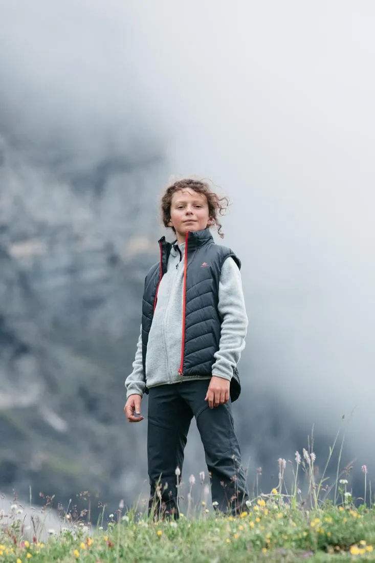 GILET DOUDOUNE DE RANDONNÉE - HYBRIDE NOIR - ENFANT 7-15 ANS