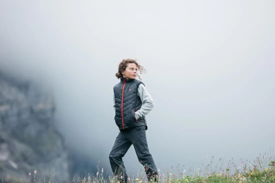 GILET DOUDOUNE DE RANDONNÉE - HYBRIDE NOIR - ENFANT 7-15 ANS