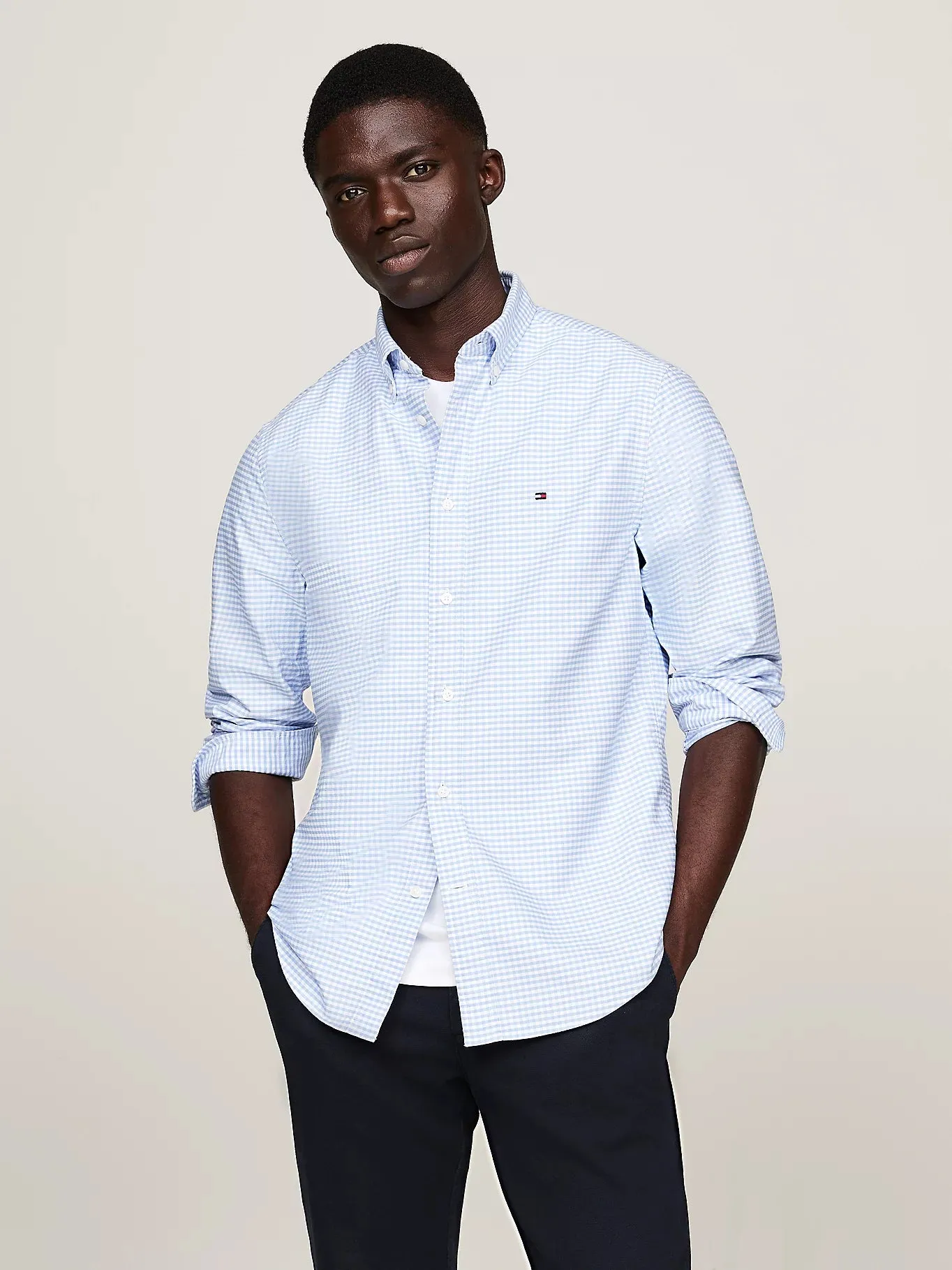 Gingham Oxford Shirt in Blue