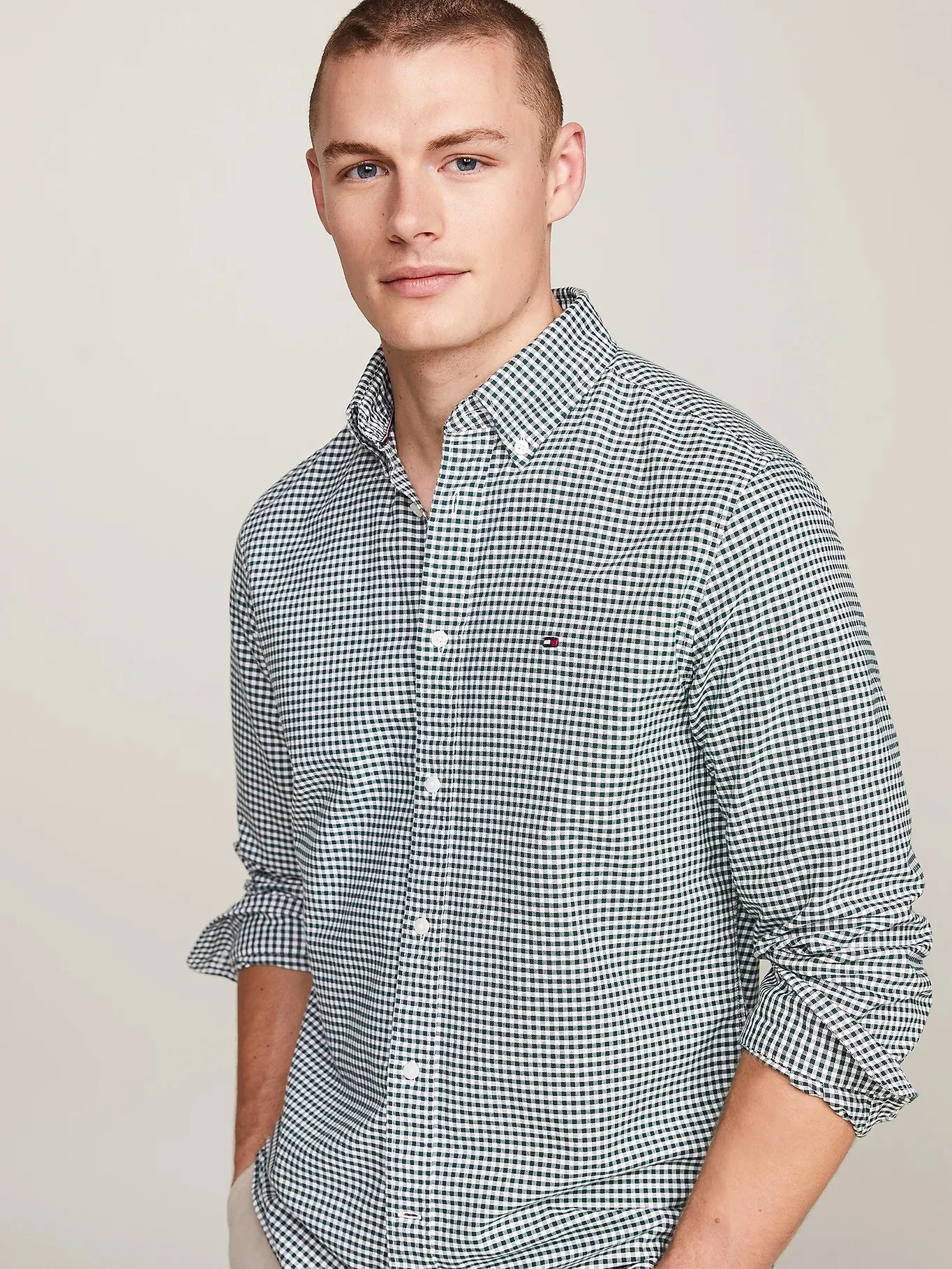 Gingham Oxford Shirt in Green