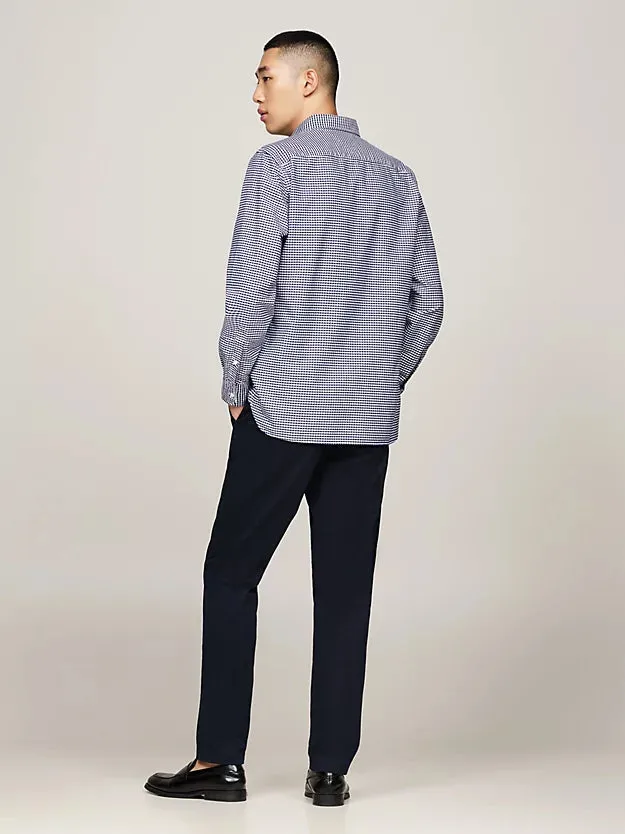 Gingham Oxford Shirt in Navy